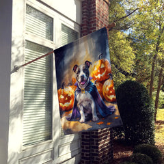 pit bull terrier halloween house flag - product photo 2 of 8