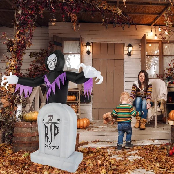 grim reaper and gravestone inflatable - product photo 2 of 5