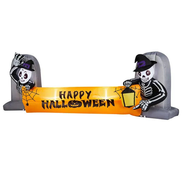 9.6 ft inflatable skeleton tombstone banner - product photo 2 of 6