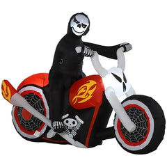 Inflatable grim reaper on a bike 71 In Wide