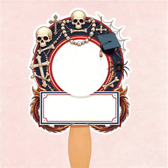 Custom Vintage Skull Photo Graduation Gift - Personalized Graduation Fan