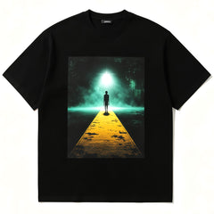Surreal Empty Office Hallway Minimalist Art Graphic Unisex Casual Tshirt