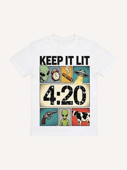 420 Theme Personality Print Short Sleeve