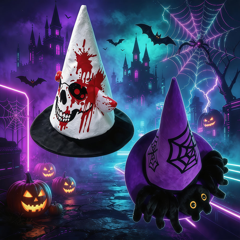 Halloween electric light-up hat, witch's hat for decoration, an interesting prank gift