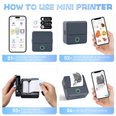Mini Portable Bluetooth Thermal Printer | Inkless Pocket Sticker & Photo Printer for Notes, Lists & DIY Art