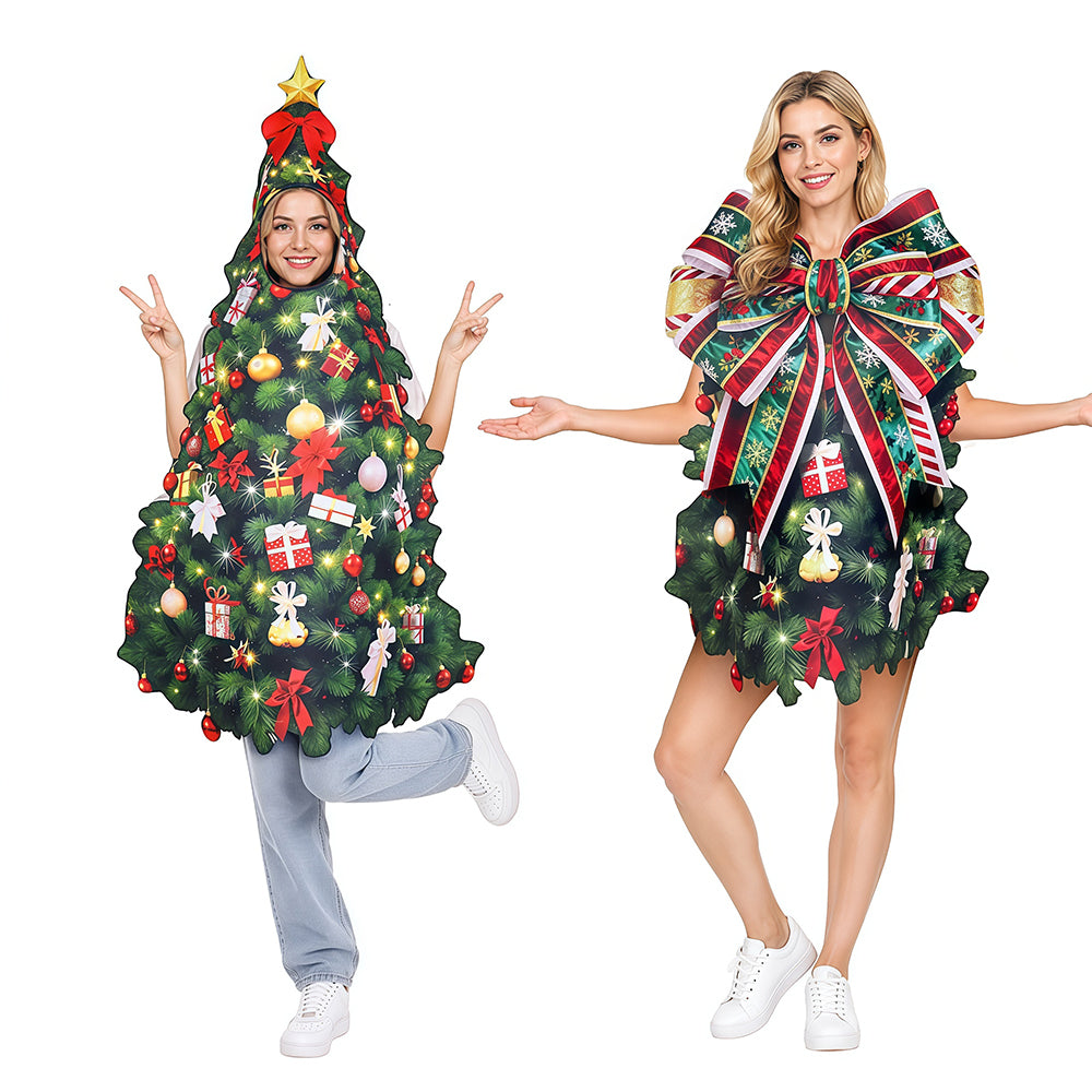Christmas Tree Photo Booth Prop, Christmas Tree Cutout Stand-In Photo Prop with Face Hole, Xmas Party Selfie Decoration for Holiday Party