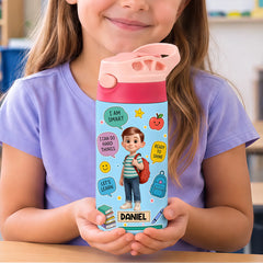 Customized Children's Warm Water Bottle 20oz - With Your Personalized Name - An Individualized School Gift for Your Child -