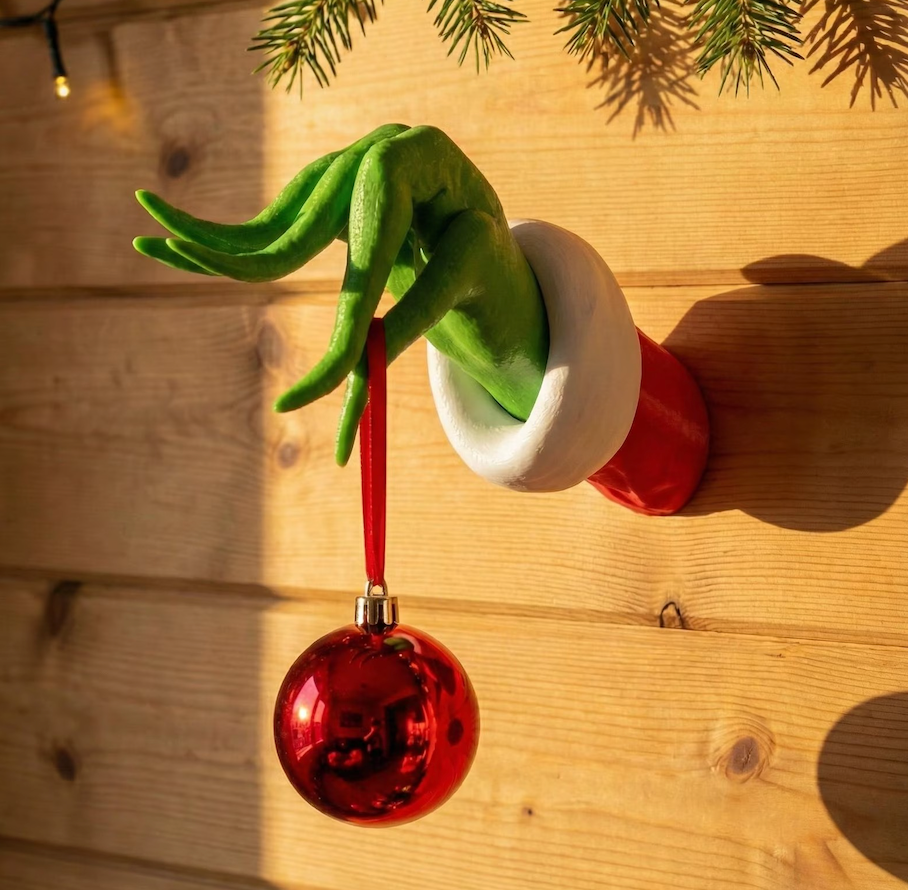 Whimsical 3D "Monster Hand" Christmas Wall Decoration