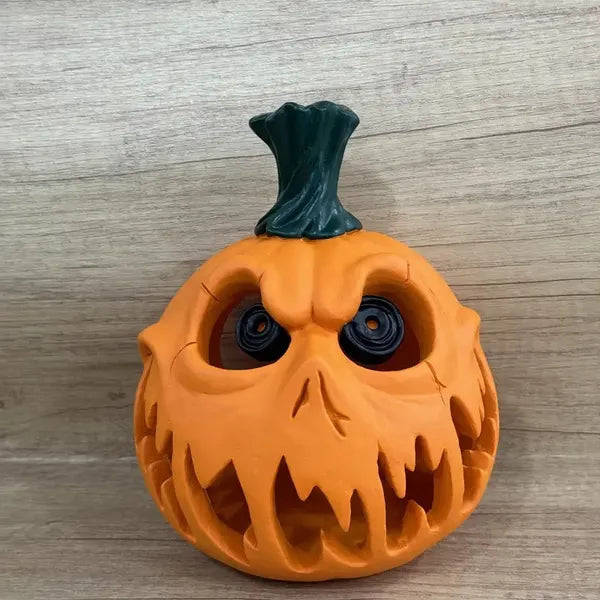 resin skull-headed pumpkin light, 7.88 inch, warm glow - product photo 3 of 7