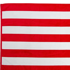 Embroidered Cabana Stripe Beach Towel- Red