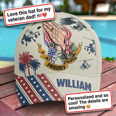 Personalized Veteran "Proudly Served" Name & Rank Baseball Cap