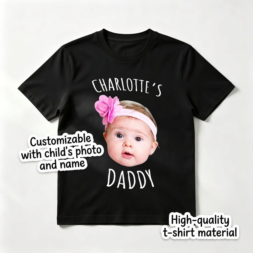 Custom Baby Face "My Daddy" Personalized Father's Day T-Shirt