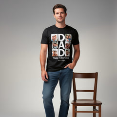 Custom "DAD" Photo Collage Father's Day T-Shirt