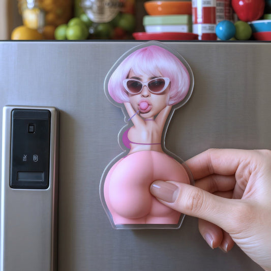 Custom Face Funny Naughty Gift For Husband, Boyfriend, Him - Personalized Fridge Magnet