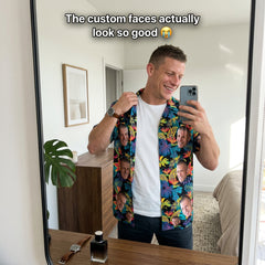 Neon Tropical Floral Print Bold Hawaiian Shirt