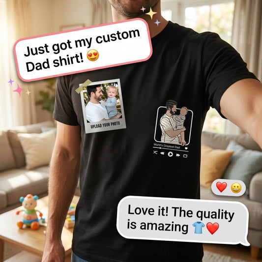 Personalized "World's Greatest Dad" Custom Photo T-Shirt