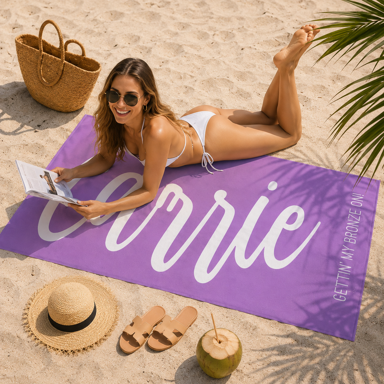 Scripty Style Personalized 30x60 Beach Towel
