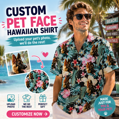 Watercolor Hibiscus & Monstera Black Hawaiian Shirt
