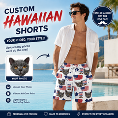 Best Dad Ever American Flag Star Patriotic Swim Trunks