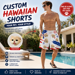 4th of July Patriotic Star Firework Brushstroke Board Shorts