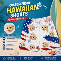 4th of July Patriotic Star Firework Brushstroke Board Shorts