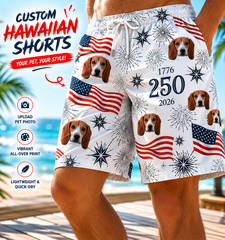 American Bicentennial 250 Years Firework Flag Board Shorts