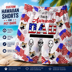 Customizable This Awesome Dad USA Flag Firework Swim Trunks