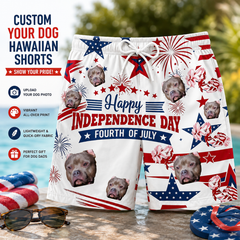 Happy Independence Day 4th of July Firework Star Swim Trunks
