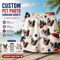 USA Star Firework Independence Day Patriotic Swim Shorts