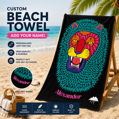 Vibrant Geometric Lion Head Pop Art Throw Blanket