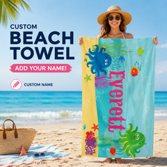 Cute Octopus Ocean Life Nursery Soft Plush Blanket 30x60 Beach Towel
