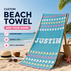 Tribal Inspired Name Personalized 30x60 Beach Towel