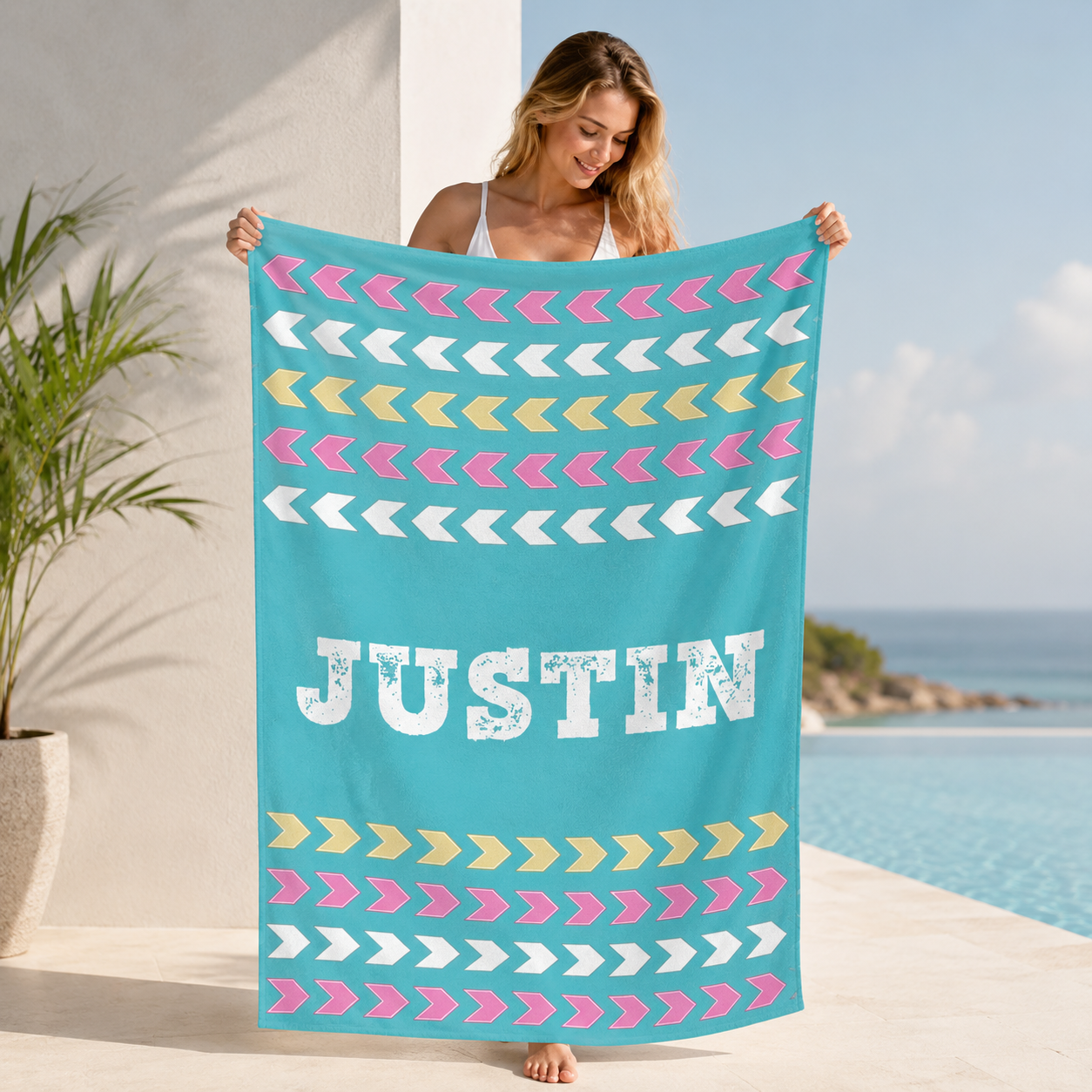 Tribal Inspired Name Personalized 30x60 Beach Towel