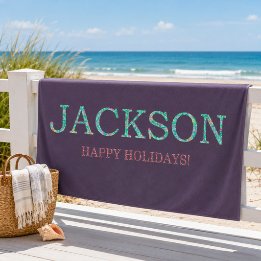 Girl's Colorful Name Personalized 30x60 Beach Towel
