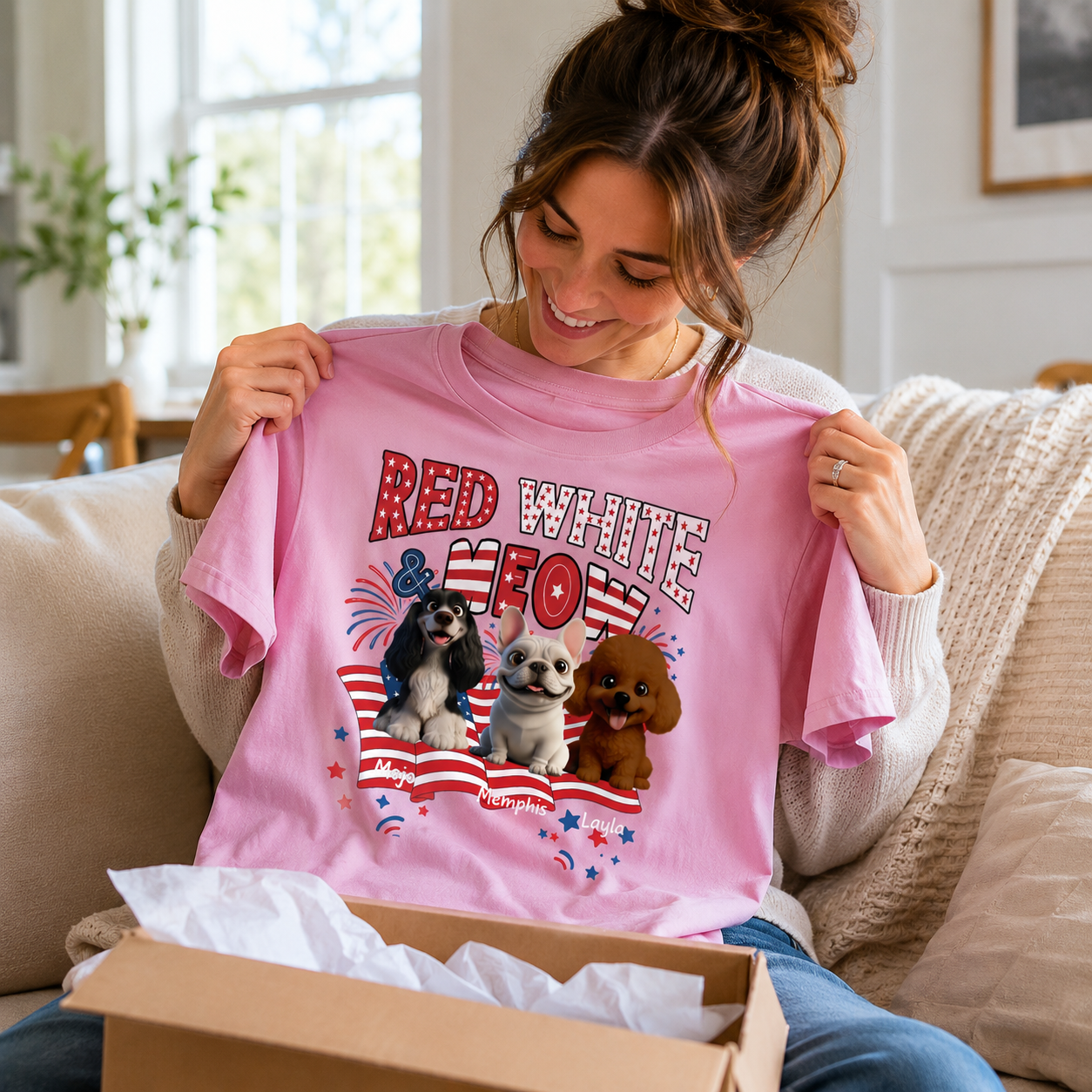 Red White Meow - Personalized Shirt