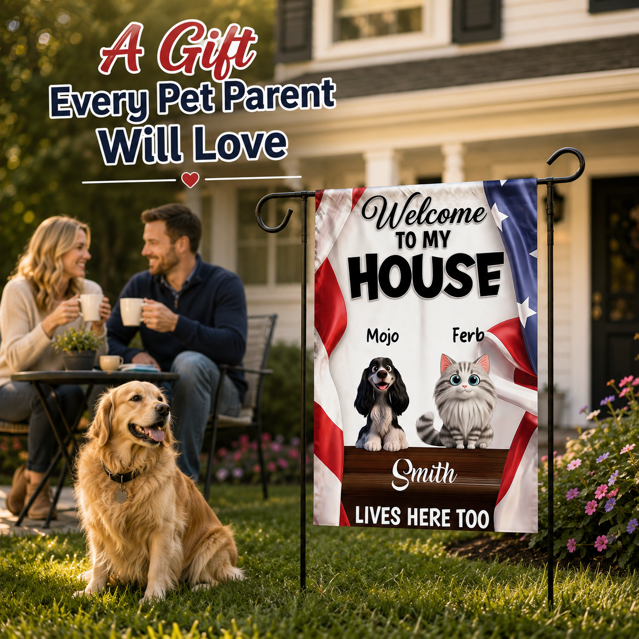Custom Pet Flag - Personalized America 250th Anniversary Gifts-Proud Patriotic Paws