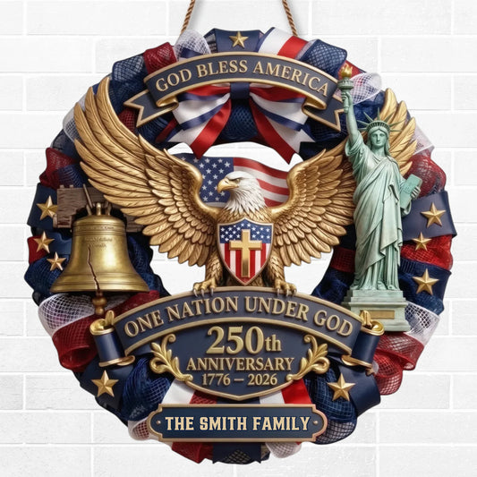 Custom Wood Sign - Personalized America 250th Anniversary Gifts For Mom, Dad, Brother, Sister, Kids - Liberty Never Goes Out Of Style