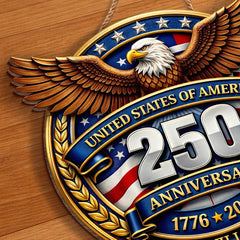 Custom Wood Sign - Personalized America 250th Anniversary Gifts For Mom, Dad, Brother, Sister, Kids - Freedom Lights Our Future