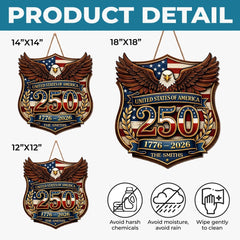 Custom Wood Sign - Personalized America 250th Anniversary Gifts For Mom, Dad, Brother, Sister, Kids - Family Holds Us Together