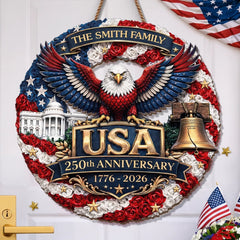 Custom Wood Sign - Personalized America 250th Anniversary Gifts For Mom, Dad, Brother, Sister, Kids - Legacy Of Brave Souls