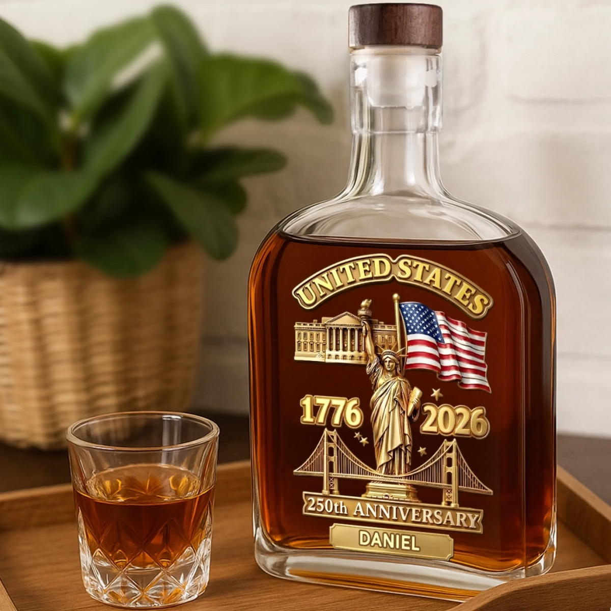 Custom Liquor Decanter-America 250th Anniversary Gifts-Honor The Brave Spirit