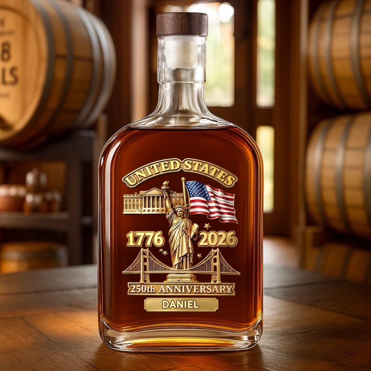 Custom Liquor Decanter-America 250th Anniversary Gifts-Honor The Brave Spirit