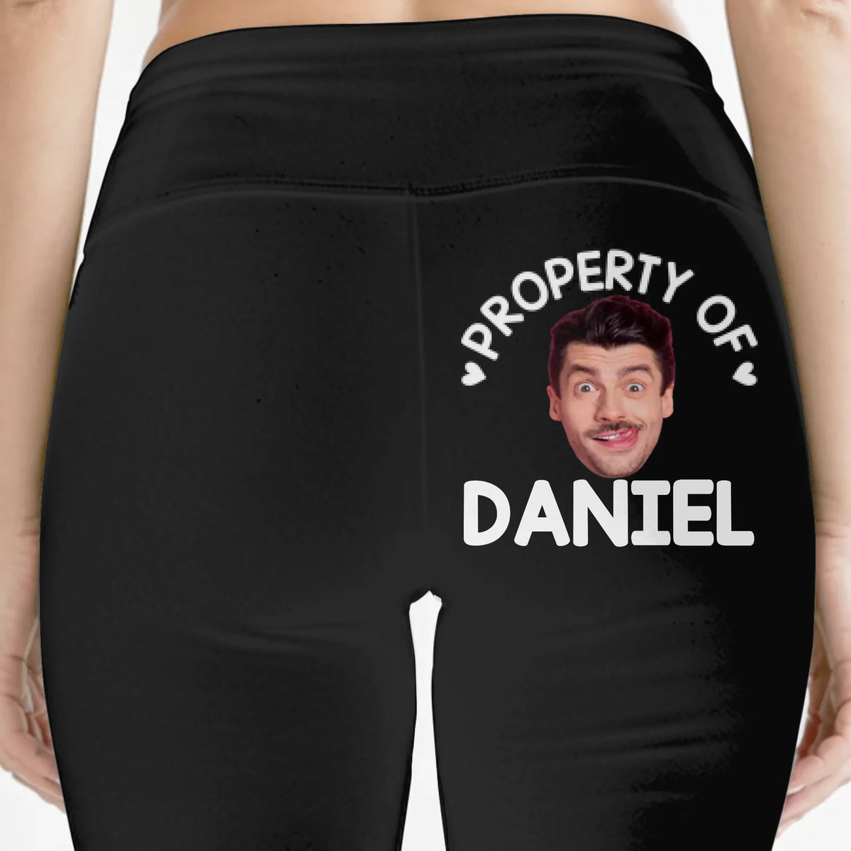 Custom Photo Property Of Me, Handle Like A Queen - Personalized Custom Women Leggings - Gift For Wife, Anniversary