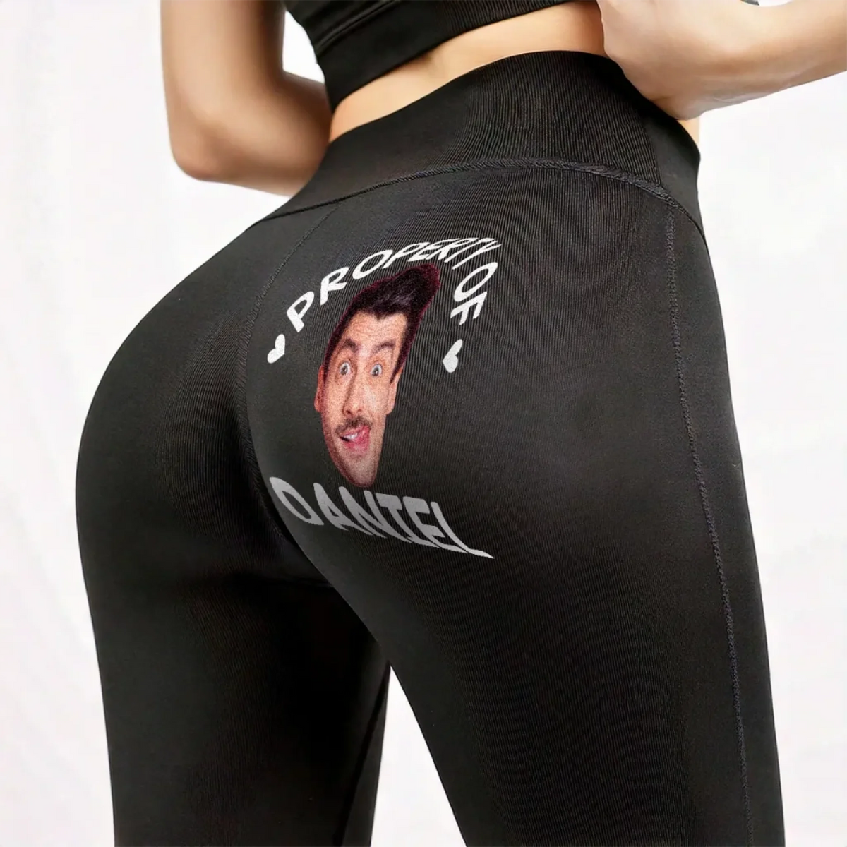 Custom Photo Property Of Me, Handle Like A Queen - Personalized Custom Women Leggings - Gift For Wife, Anniversary