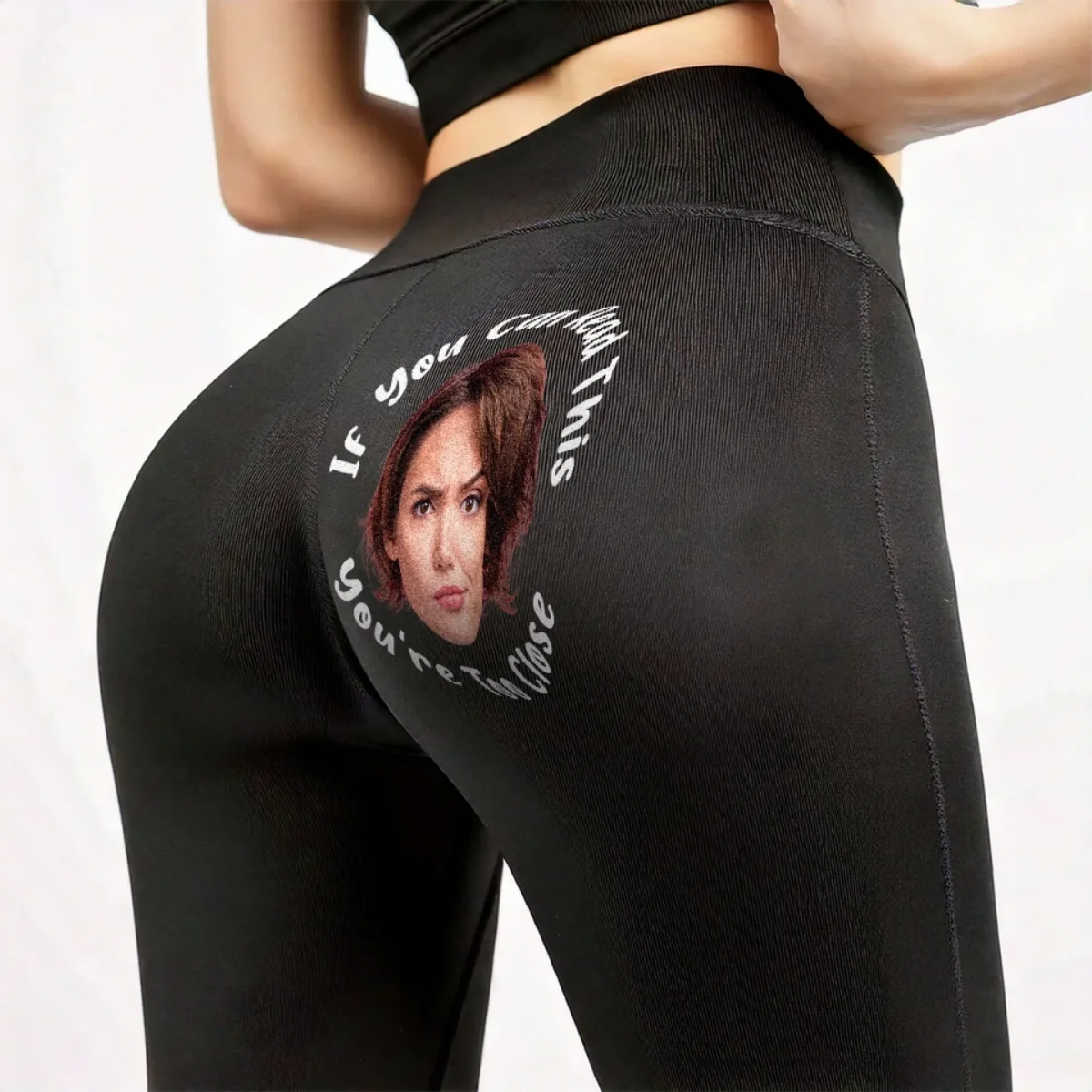 Custom Photo Eyes Up Here - Personalized Custom Women Leggings - Gift For Wife, Anniversary