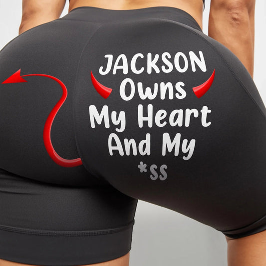 Custom Biker Leggings - Personalized Anniversary Wedding Gifts For Husband And Wife, Him And Her - My Man Owns It All