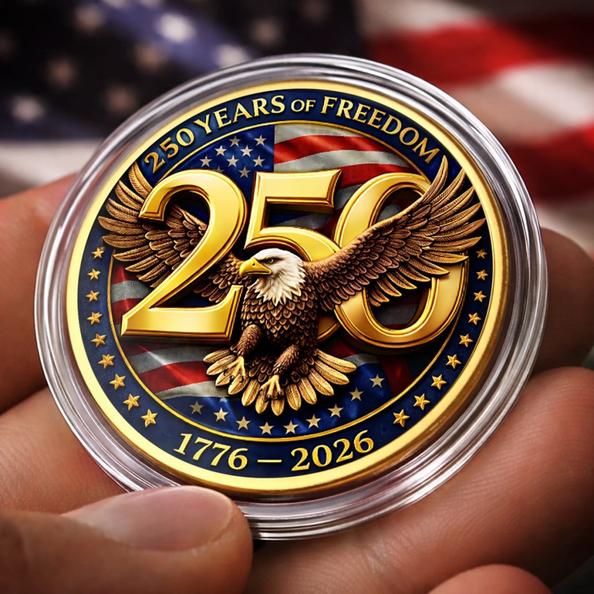 Commemorative Keepsake Coin - America 250th Anniversary Gifts For Women, Men - United In Freedom And Pride