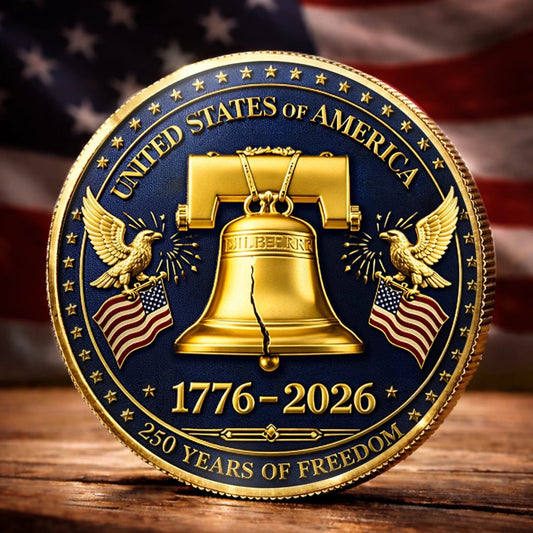 Commemorative Keepsake Coin - America 250th Anniversary Gifts For Women, Men - Freedom Sounds Strong