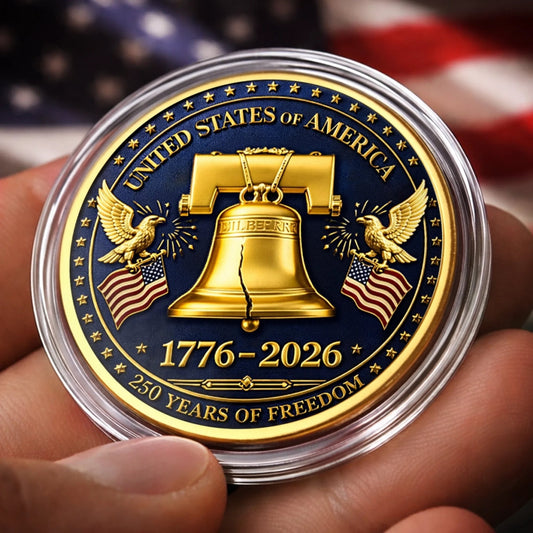 Commemorative Keepsake Coin - America 250th Anniversary Gifts For Women, Men - Freedom Sounds Strong