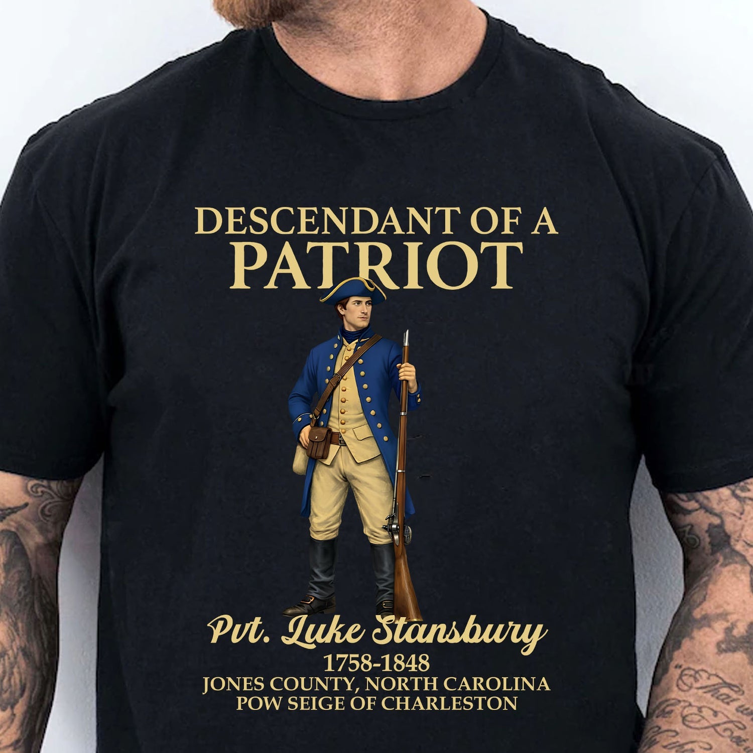 Custom Name Descendant of a Patriot Dark Shirt | Personalized 250 Years USA Sweatshirt | Patriotic Tee